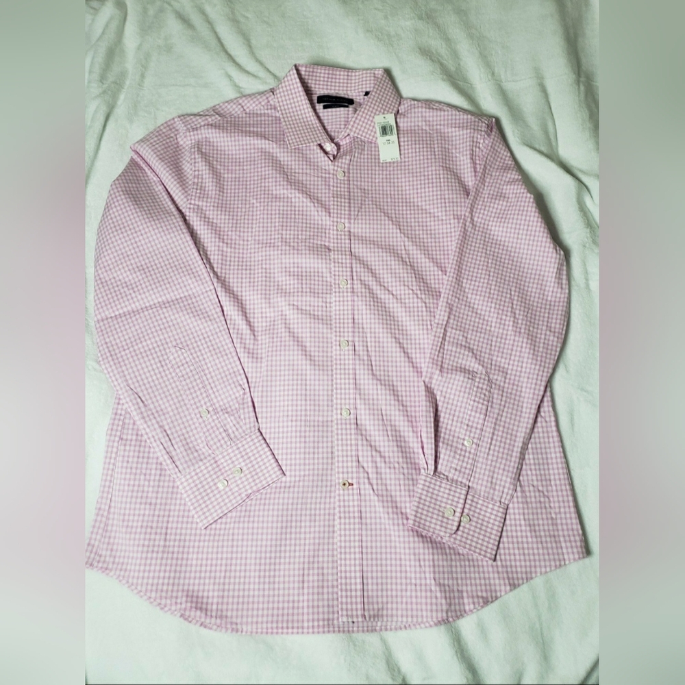 Tommy Hilfiger button down shirt long sleeve pink men's capote classic fit solid